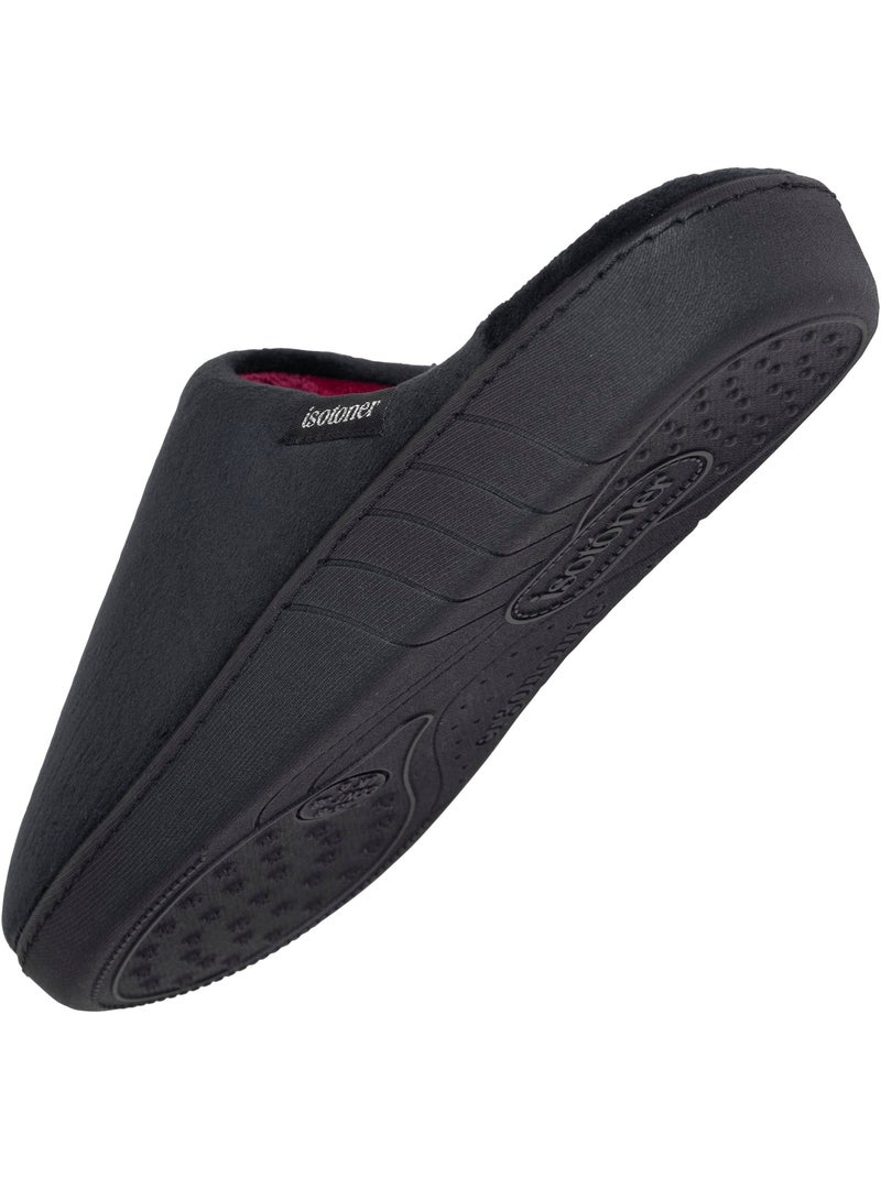 Pantofole mules microvelluto, suola ergonomica, schiuma donna Isotoner Nero - Kiabi