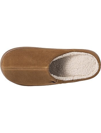 Pantofole mules pelle extra comfort uomo isotoner