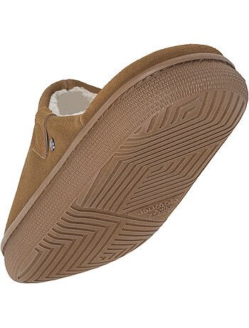 Pantofole mules pelle extra comfort uomo isotoner