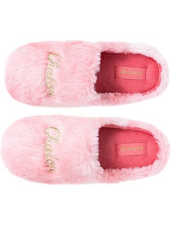 Pantofole mules pelle sintetica, suola bloup, comfort bambina isotoner