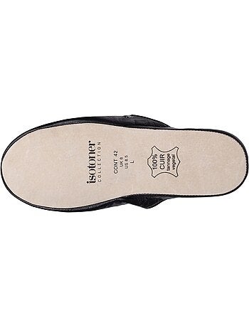 Pantofole mules pelle ultra confortevole e leggera uomo isotoner