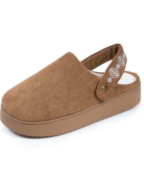 Pantofole mules Piattaforma di 3,5 cm in pelle donna Isotoner - Kiabi