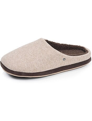 Pantofole mules pile, caldo, suola comfort uomo isotoner