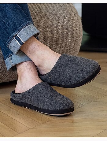 Pantofole mules pile, caldo, suola comfort uomo isotoner