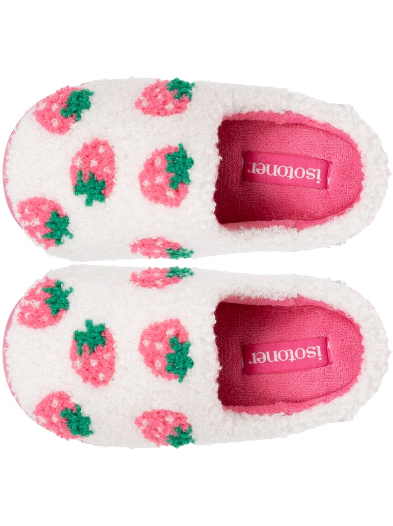 Pantofole mules sherpa alla fragola, suola bloup xtra bambina isotoner Avorio - Kiabi