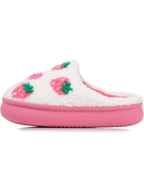 Pantofole mules sherpa alla fragola, suola bloup xtra bambina isotoner - Kiabi Pantofole mules sherpa alla fragola, suola bloup xtra bambina isotoner - Kiabi