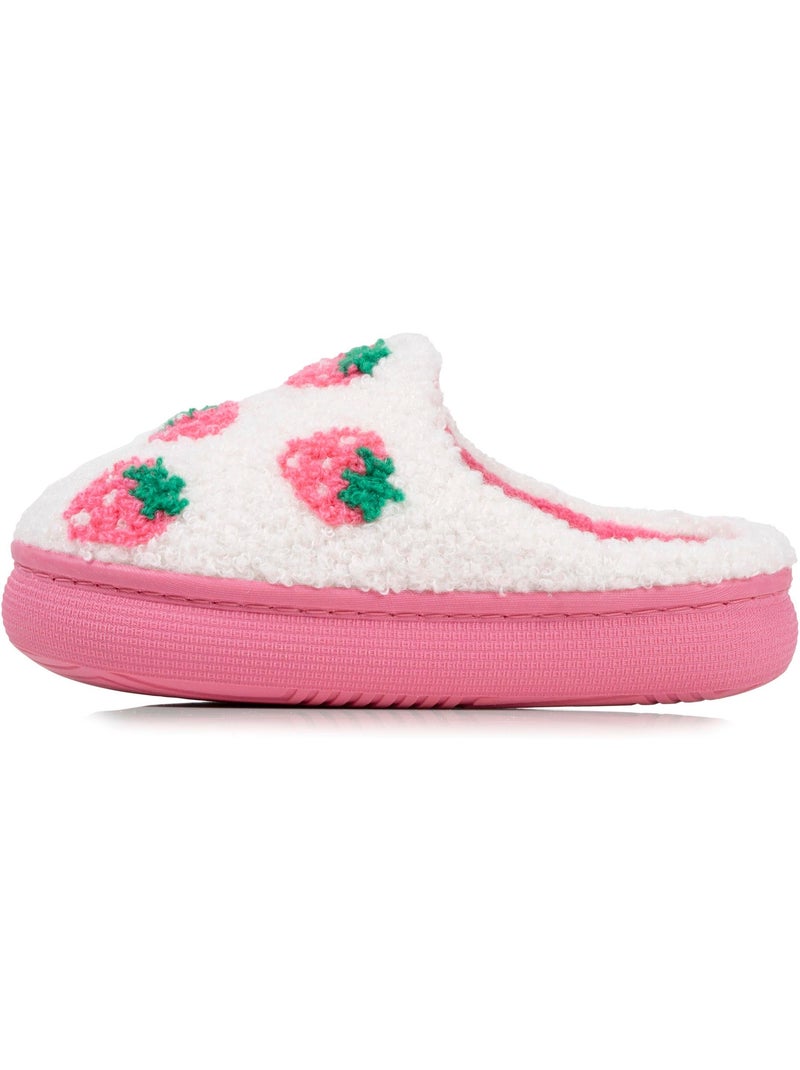 Pantofole mules sherpa alla fragola, suola bloup xtra bambina isotoner Avorio - Kiabi