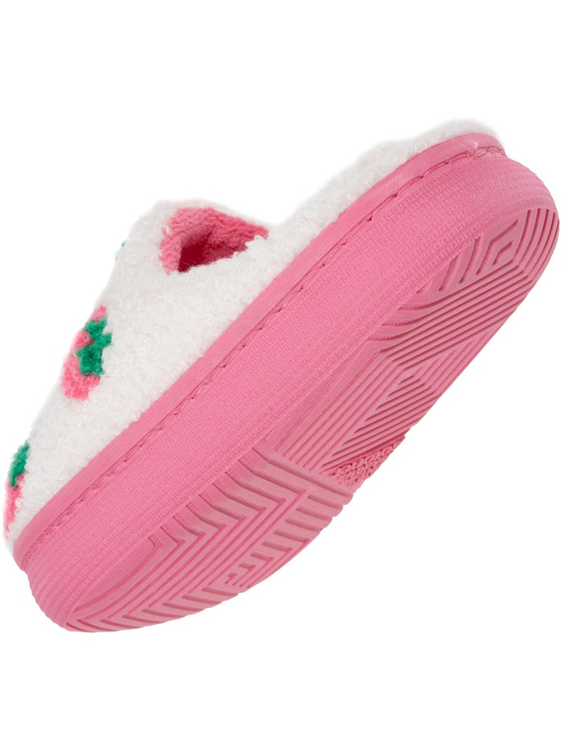 Pantofole mules sherpa alla fragola, suola bloup xtra bambina isotoner Avorio - Kiabi