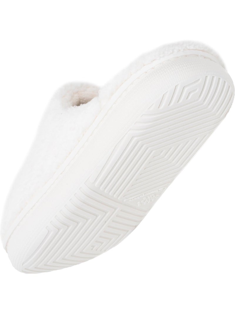 Pantofole mules sherpa elegante e caldo, comodo, donna Champion Avorio - Kiabi