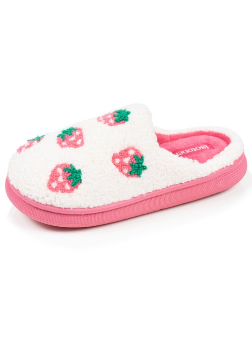 Pantofole mules sherpa fragola, suola bloup xtra bambina - Kiabi