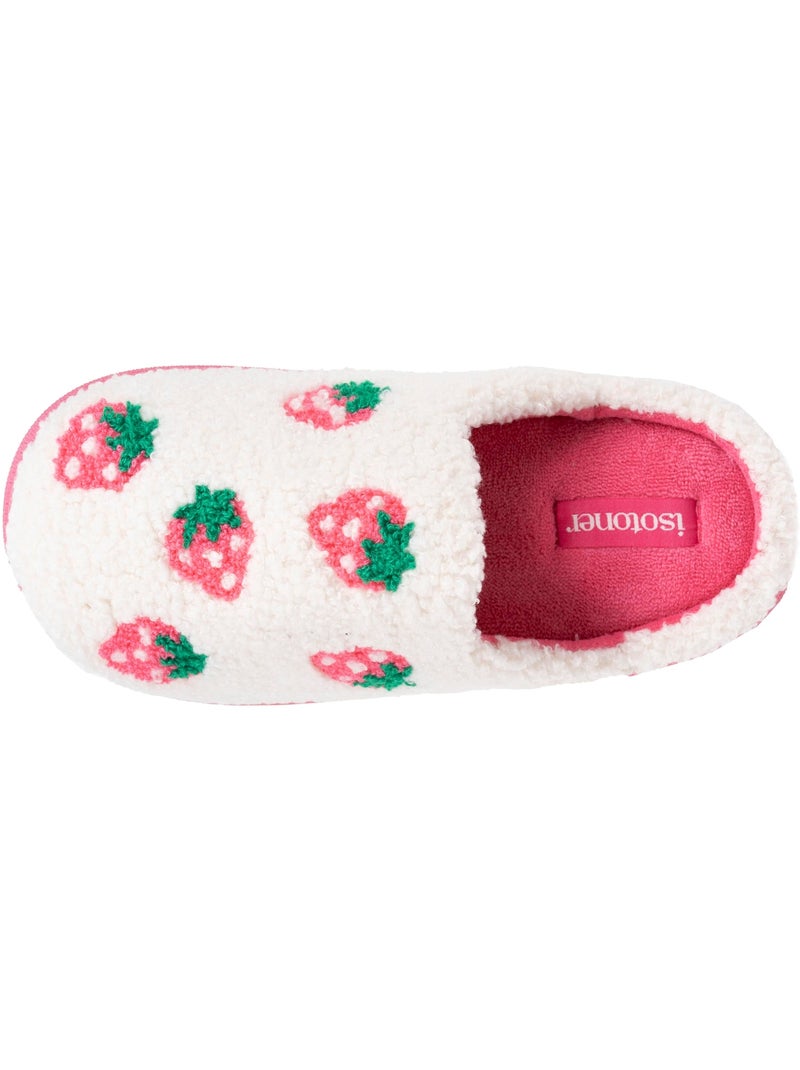 Pantofole mules sherpa fragola, suola bloup xtra bambina Avorio - Kiabi