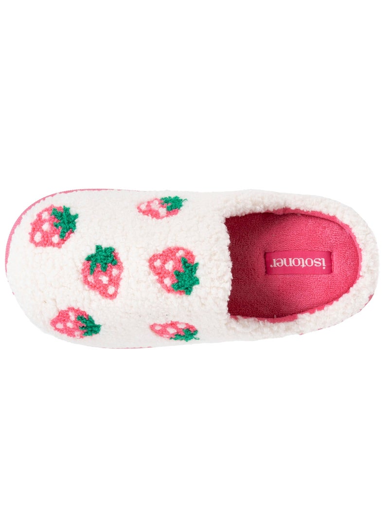 Pantofole mules sherpa fragola, suola bloup XTRA bambina Isotoner Avorio - Kiabi