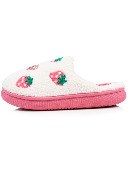 Pantofole mules sherpa fragola, suola bloup XTRA bambina Isotoner - Kiabi