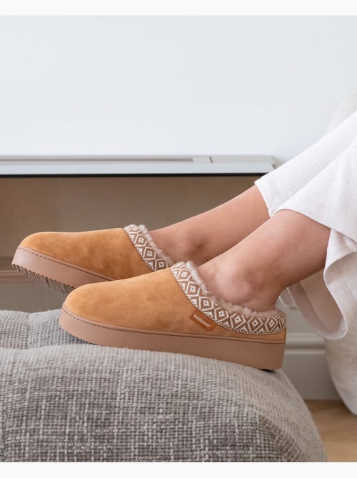 Pantofole mules similpelle scamosciata con zeppa da 3,5 donna - Kiabi