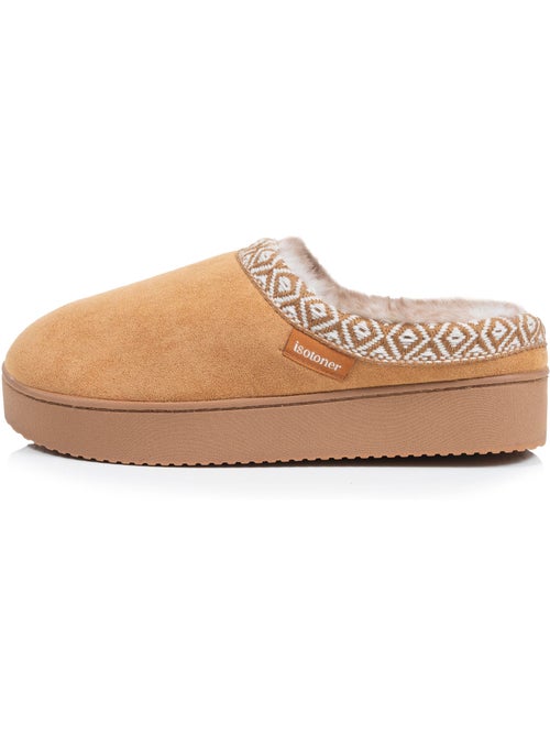Pantofole mules similpelle scamosciata con zeppa da 3,5 donna isotoner - Kiabi