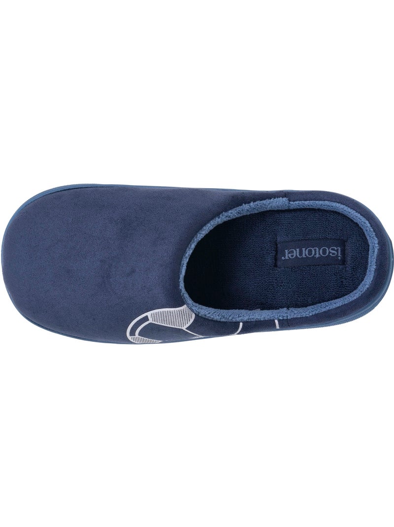 Pantofole mules similpelle, suola Bloup Extra Comfort bambino Isotoner Blu marino - Kiabi