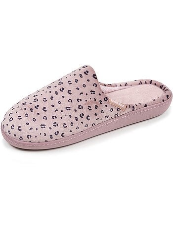 Pantofole mules soletta ergonomica in microvelour con donna Isotoner