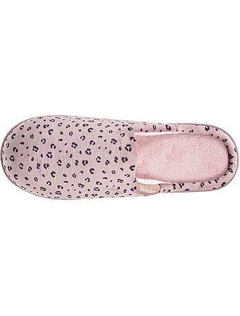 Pantofole mules soletta ergonomica in microvelour con donna Isotoner
