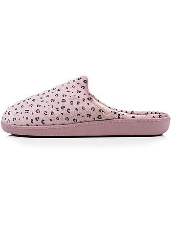 Pantofole mules soletta ergonomica in microvelour con donna Isotoner