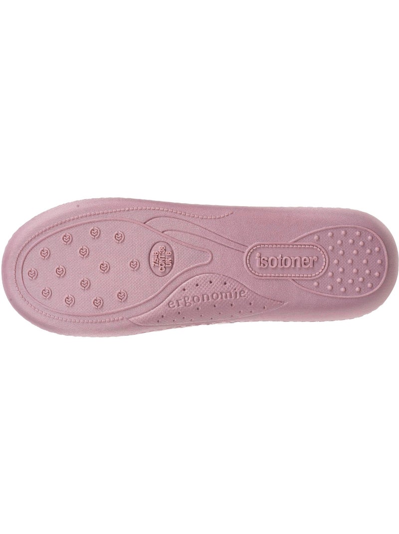 Pantofole mules soletta ergonomica in microvelour con donna Isotoner Rosato - Kiabi