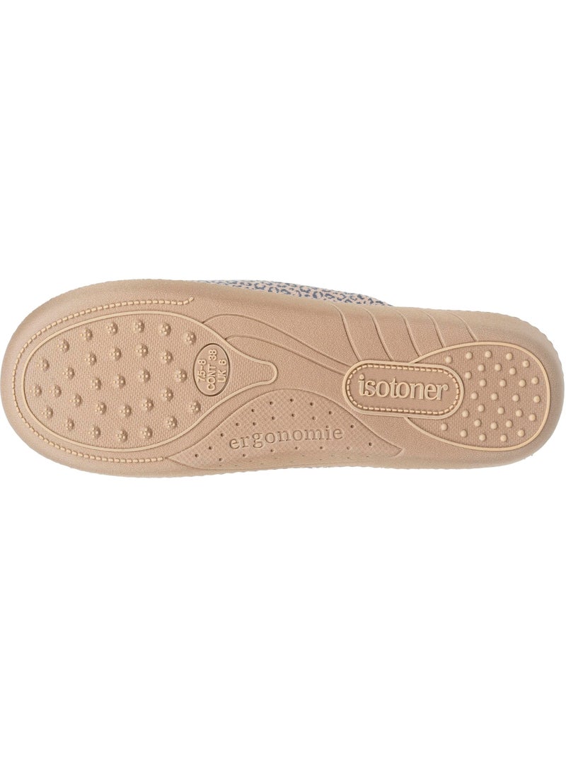 Pantofole mules soletta ergonomica in velluto, schiuma donna Beige - Kiabi
