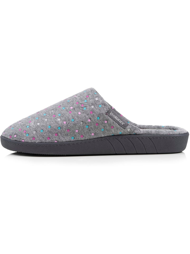 Pantofole mules soletta ergonomica in velluto, schiuma donna Isotoner Grigio - Kiabi
