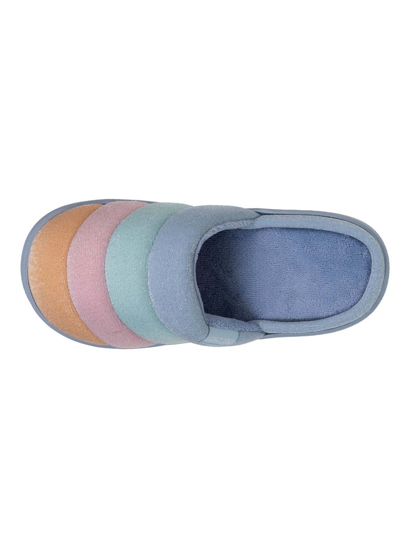 Pantofole mules suola bloup extra comfort donna Isotoner Blu Viola Bianco - Kiabi