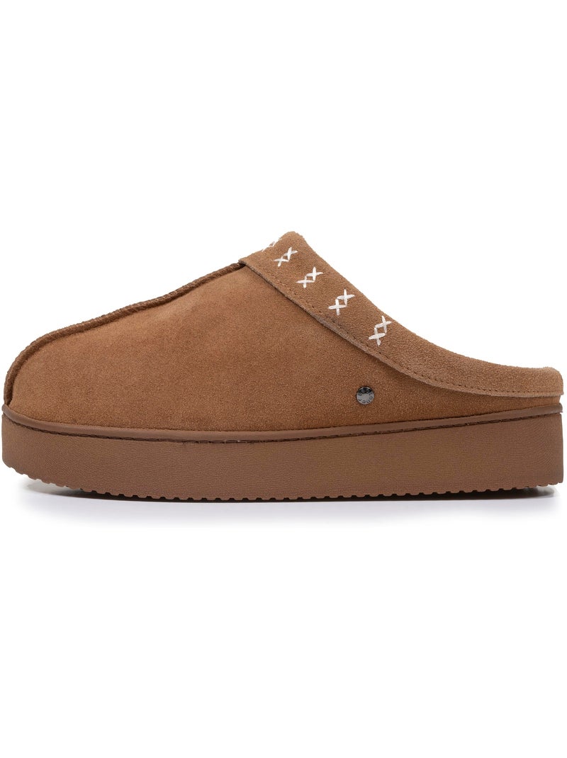 Pantofole mules suola con plateau di 3,5 cm donna Cammello - Kiabi
