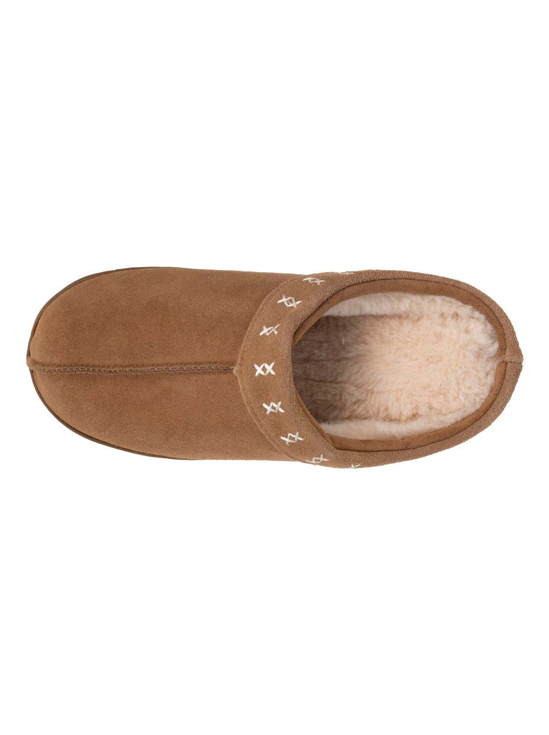 Pantofole mules Suola con plateau di 3,5 cm donna Isotoner Cammello - Kiabi