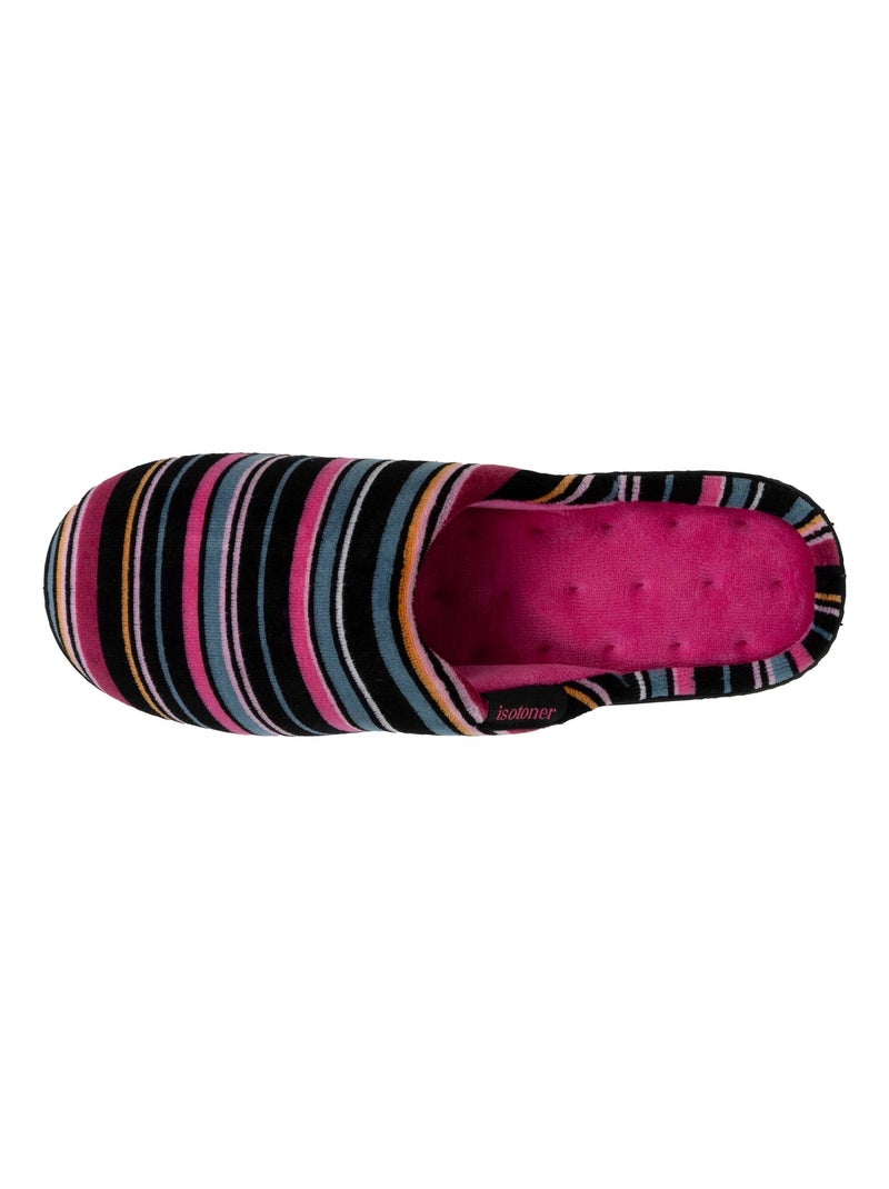 Pantofole mules suola ergonomica comfort, velour donna Isotoner Multicolore - Kiabi