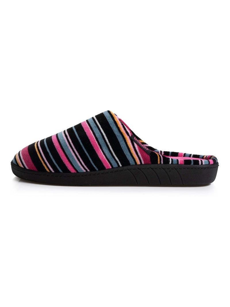 Pantofole mules suola ergonomica comfort, velour donna Isotoner Multicolore - Kiabi