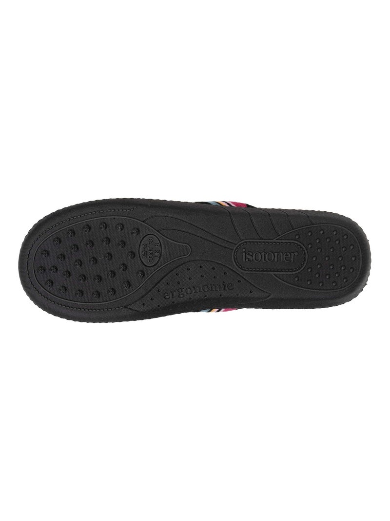 Pantofole mules suola ergonomica comfort, velour donna Isotoner Multicolore - Kiabi