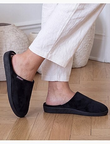 Pantofole mules suola ergonomica comfort, velour donna isotoner
