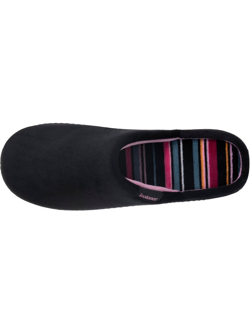 Pantofole mules suola ergonomica comfort, velour donna isotoner Nero - Kiabi