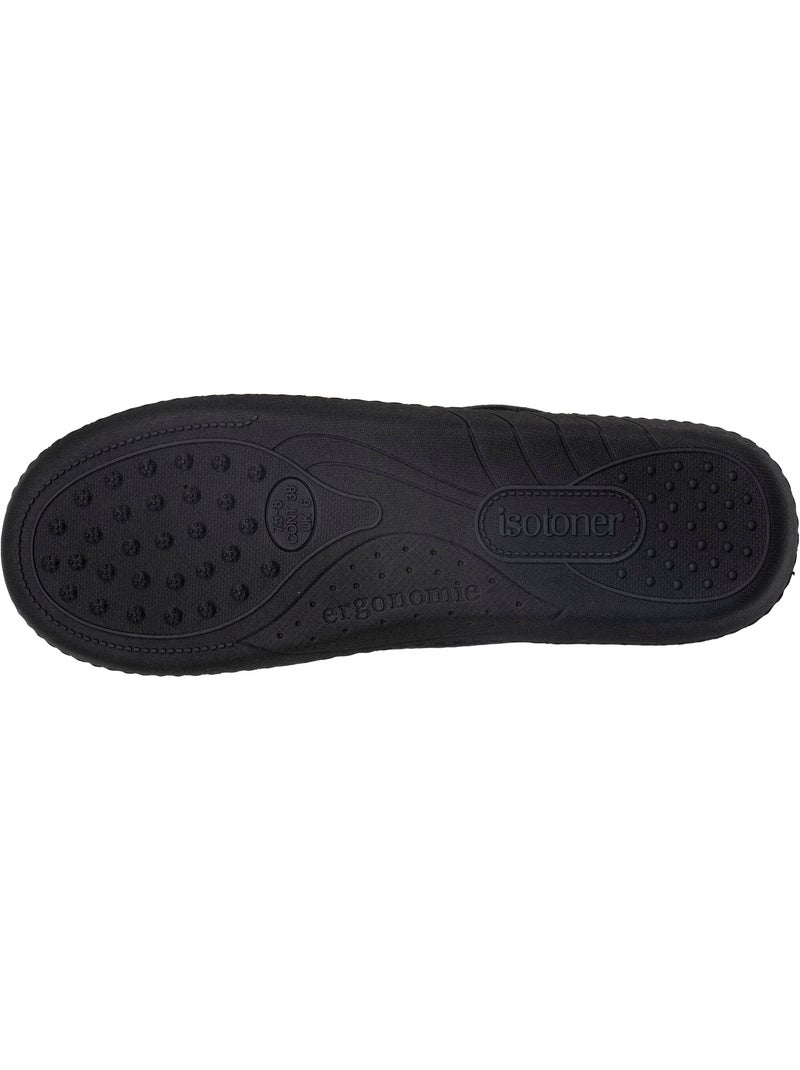 Pantofole mules suola ergonomica comfort, velour donna isotoner Nero - Kiabi