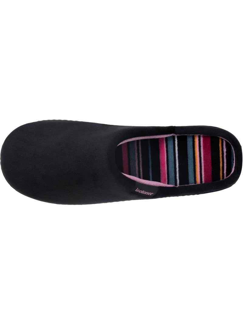 Pantofole mules suola ergonomica comfort, velour donna Nero - Kiabi