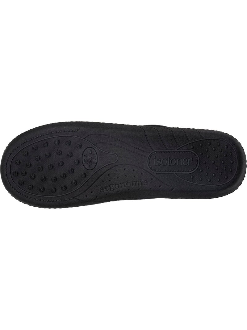 Pantofole mules suola ergonomica comfort, velour donna Nero - Kiabi