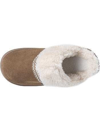 Pantofole mules suola in cuoio bloup extra comfort donna isotoner