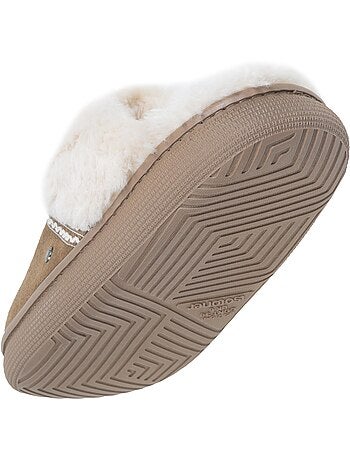 Pantofole mules suola in cuoio bloup extra comfort donna isotoner
