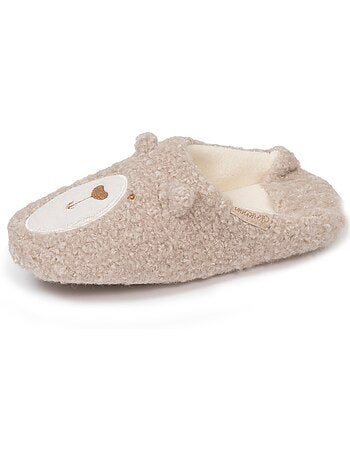 Pantofole mules suola in sherpa e antiscivolo donna isotoner