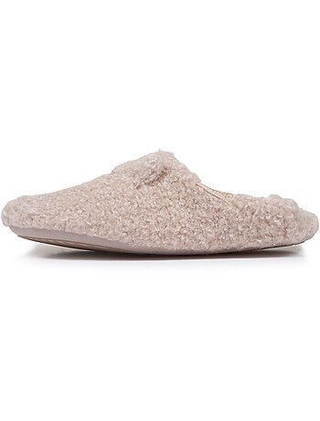 Pantofole mules suola in sherpa e antiscivolo donna isotoner