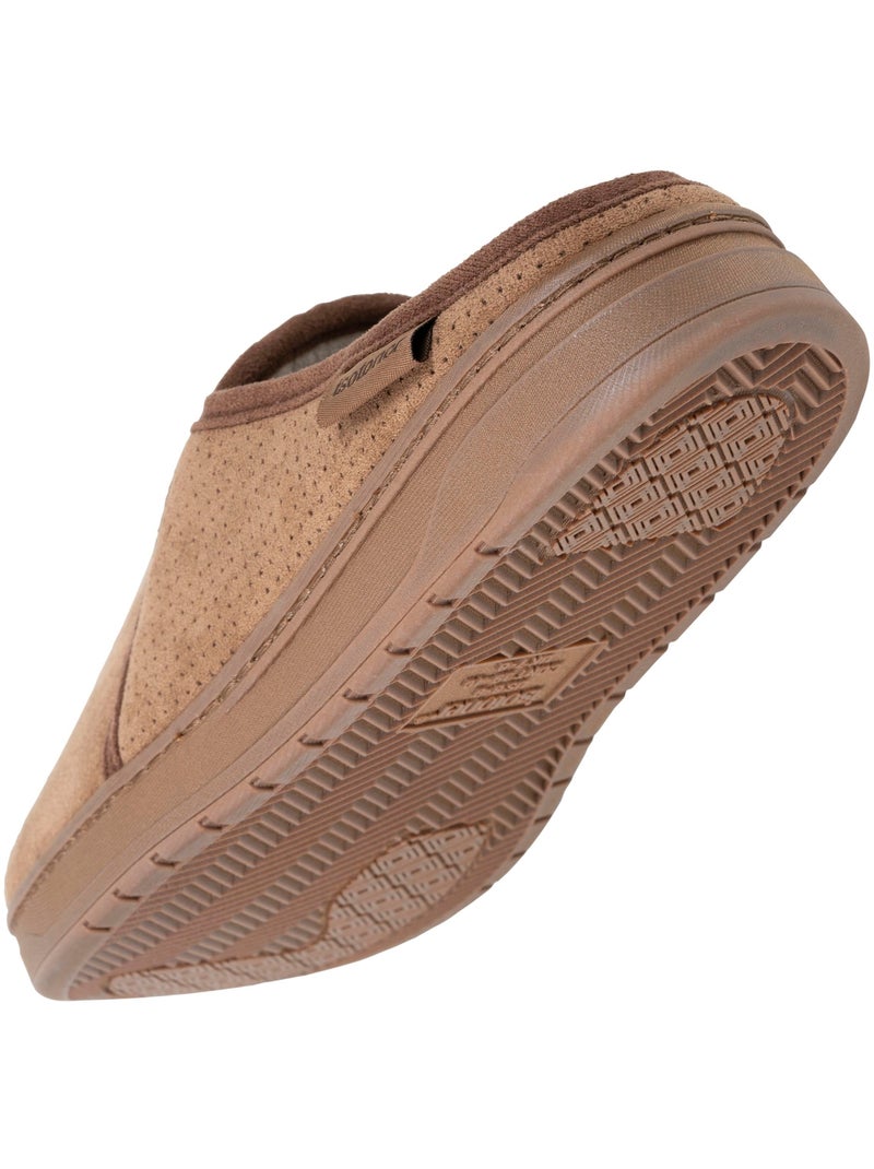 Pantofole mules suola sportiva in pelle scamosciata, uomo Isotoner Cammello - Kiabi