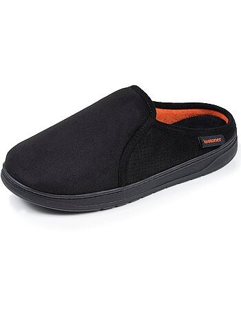Pantofole mules suola sportiva in pelle scamosciata, uomo Isotoner