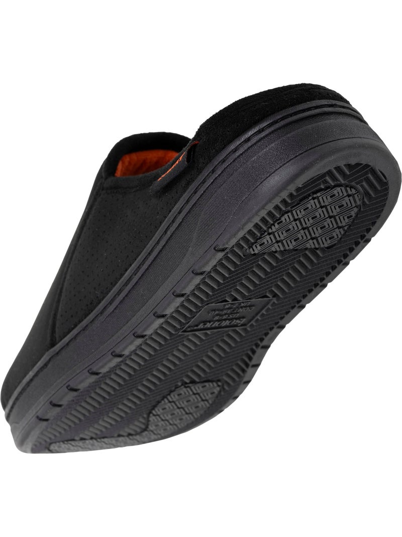 Pantofole mules suola sportiva in pelle scamosciata, uomo Isotoner Nero - Kiabi