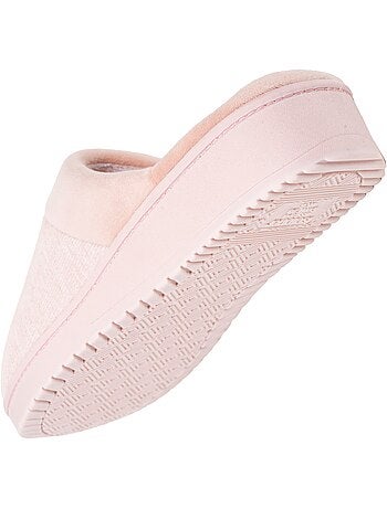 Pantofole mules tacco in jersey memory foam 3,7 cm donna Isotoner