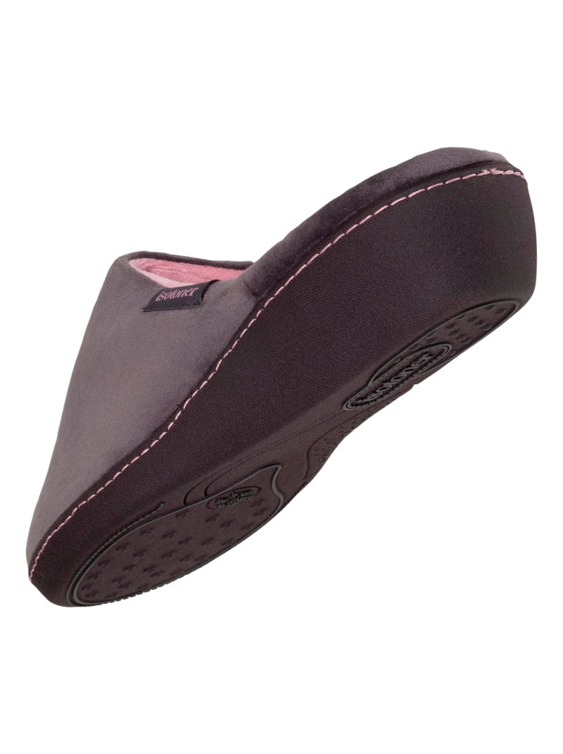 Pantofole mules tacco ultra morbido e ultra confortevole donna Isotoner Grigio scuro - Kiabi