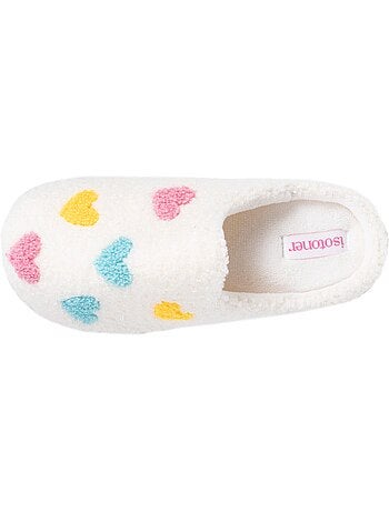 Pantofole mules tessuto a riccioli, suola Bloup Extra bambina Isotoner