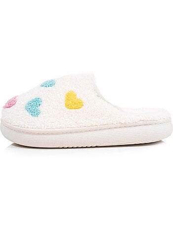 Pantofole mules tessuto a riccioli, suola Bloup Extra bambina Isotoner