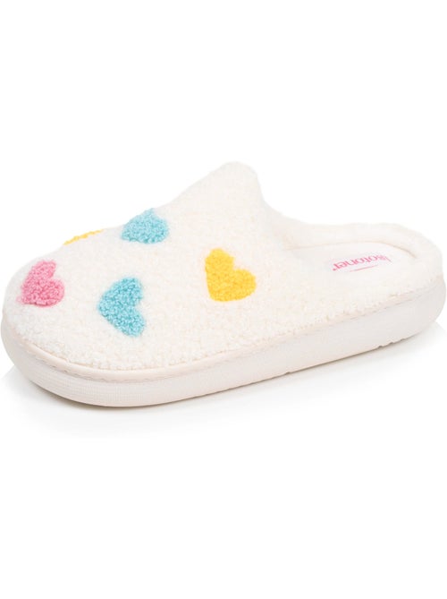 Pantofole mules tessuto a riccioli, suola Bloup Extra bambina Isotoner - Kiabi