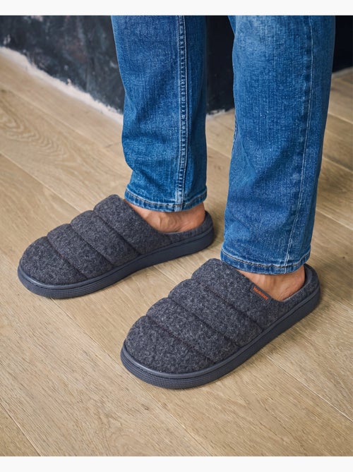 Pantofole mules tessuto in feltro, suola bloup extra uomo - Kiabi